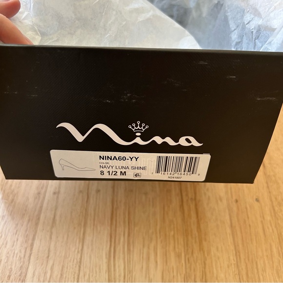 Nina Nina60 pointed toe navy sparkly pump - Picture 3 of 6